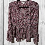 William Rast purple Ruffled Peplum Blouse size small Photo 0