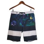 Vans  Era Black/Multicolor Striped Tropical Floral Print Swim Boardshort Trunks Photo 2