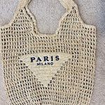 Alma Raffia Logo Tote Bag Photo 3