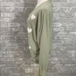 On Twelfth VICI  Heart Patterned Sage Green Sweater Photo 1