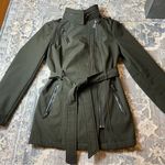 Michael Kors  Olive Green Belted Trenchcoat Jacket Photo 0
