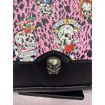 Ed Hardy Viral Rhinestone Studded Cheetah Satchel, Pink/black Photo 2