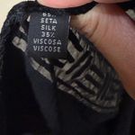 Black Velvet Silk Viscose Sheer Burnout Geometric Pattern Scarf Photo 3
