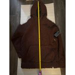 Free Planet  Burgundy Sherpa Hoodie S Winter Cozycore Comfy Casual Streetwear NEW Photo 8