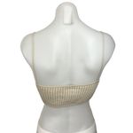 ZARA  Cream Ribbed Knit Sleeveless Spaghetti Strap Cropped Sweater Tank Top Sz S Photo 1