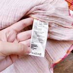 Free People • Siena Plaid Pullover top blouse orange pink smocked peasant Photo 9