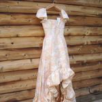 Mac Duggal 68276 Womens FLORAL PRINT PUFF SLEEVE HIGH LOW BROCADE GOWN Photo 6