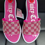Juicy Couture  Rhinestone  Pink Checkered Sandal Slides NWT​ Photo 2