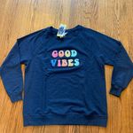 Wildfox  Good Vibes Navy Sweatshirt Medium Photo 2