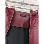 Bershka  burgundy zippered leather skirt size xs Photo 2