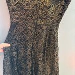 Dress the Population  Gold and Black Floral Lace Formal Dress Photo 2