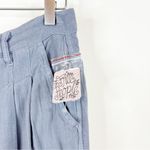 Free People NWT  Faded Love Linen Blend High Waist Pants 27 Blue Photo 7