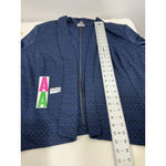 Womans Avenue Blue Black Open Front 3/4 Sleeve Cardigan Blazer 22 Photo 6