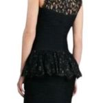 Tadashi Shoji Pintuck Peplum Sleeveless Stretch Sheer Lace Dress Black Medium Photo 1
