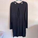 Athleta  Nirvana Go To Long Sleeve Cross Back Super Soft Sweatshirt Dress, blk, M Photo 4