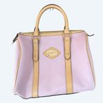 Victoria's Secret Angel Blush Pink Structured Satchel Bag Y2K 2000s Tan Trim Gold Hardware Photo 0
