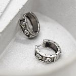 Sterling Silver Punk Hoop Earrings Photo 2