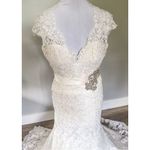 Allure Bridals Queen Anne Neckline Wedding Dress Photo 5
