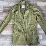 Hutch Anthropologie Green Faux Leather Blazer Size XS Photo 2