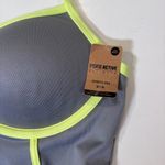 Active USA Victoria’s Secret Ultimate Push up Corset Gray Yellow Sports Bra New Size XXL Photo 3