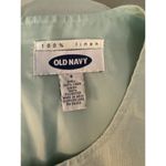 Old Navy VTG  100% Linen Dress Sz 4 Pale Green Knee Length Embroidered Lined Photo 7