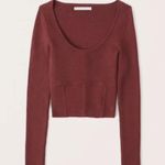 Abercrombie & Fitch Abercrombie Scoopneck, Ribbed Corset Rust Brown Sweater Top size L Photo 0