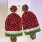Jane Marie Watermelon Seed Bead Boho Beaded Statement Pierced Earrings Photo 2