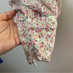 For Love & Lemons Natalie Crop Top Blouse Long Sleeve Floral Ivory Casual Pink Photo 9