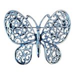 Vintage Filigree Butterfly Brooch Silver Tone Classic Fashion Pin Badge Moth EUC Photo 0