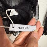 Black Lace Sheer Long Sleeve Boatneck Top Sz L NWT Size L Photo 6