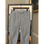 Ann Taylor White Navy Polka Dot Capri Pants Size 4 Stretch Photo 3