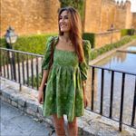 ZARA  Openwork Eyelet Embroidered Dress in Green Size M Photo 4