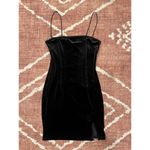 Princess Polly Black Velour Mini Bodycon Dress Size 4 Photo 1