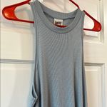 Free People Ribbed Gray Razor Back Tank Top - Size Large Photo 4