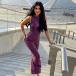 House Of CB HOUSE OF CB 'Sahara' Merlot Vegan Leather Maxi Dress NWT size XS Photo 5