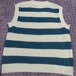 Korean Vintage Green Striped Knitted Sweater Vest Photo 7
