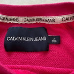 Calvin Klein Jeans White logo cropped sweatshirt womens size Lg Photo 6