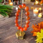Gem Quality Fire Agate Stretch Bracelet – Glowing Autumn Hues Orange Photo 5