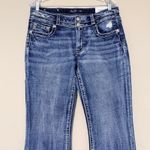 Miss Me  Boot Cut Jeans Mid Rise Size 30 Short Distressed Denim Embellished Photo 2