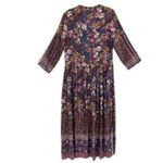 JODIFL Dark Floral Peasant Maxi Dress Photo 1