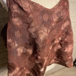 Cotton Express NWT Express Women Rum Raisin Embroidered Floral V-Neck Mesh Cami Size XL Photo 1