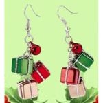 Christmas Gift Earrings Dangle Hooks New Festive Presents Holiday Party … Red Photo 1