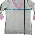 Show Me Your Mumu Hartford Sweater Dress Mint Green Pink Trim Oversized XXL Photo 4