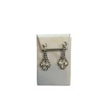 Crystal clear rhinestone drop earrings special occasion chandelier bridal prom e White Photo 4