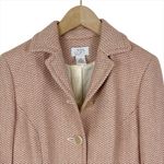 Loft Ann Taylor  Pink and Cream Tweed Wool Blend Blazer Jacket Size 2 Photo 3
