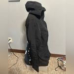 Eddie Bauer  Womens Large Black Trench Coat Photo 3