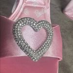 ALDO Barbie x  Collection Pink Satin Platform Heart Sandal Block Heel 7.5 Photo 3