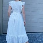 Majorelle  by Revolve Plunge Neck Flutter Sleeve White Eyelet Maxi Wrap Dress S Photo 2