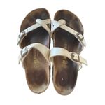 Birkenstock Sandals Women’s 40 US 9 Stone Beige Leather Ankle Strap Cork Footbed Photo 1