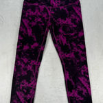 Lululemon  Wunder Under‎ Crop Leggings Yoga Pants Purple Black Athletic Size 6 Photo 0